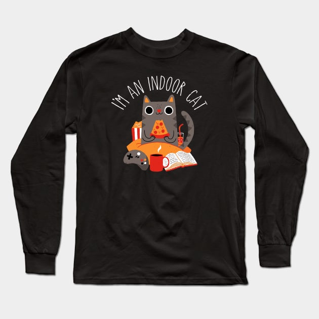 Indoor Cat Long Sleeve T-Shirt by DinoMike